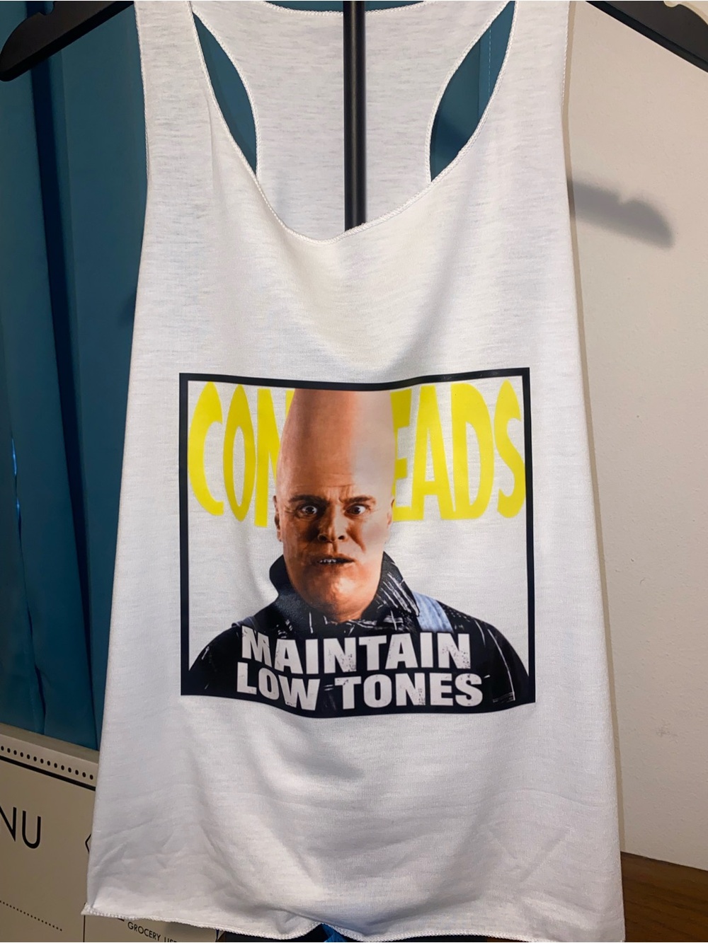 NEW! MAINTAIN LOW TONES- BELDAR CONEHEAD tank top